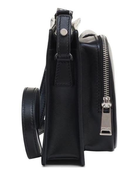 versace matte black calfskin crossbody|Versace Cargo Calfskin Crossbody Bag .